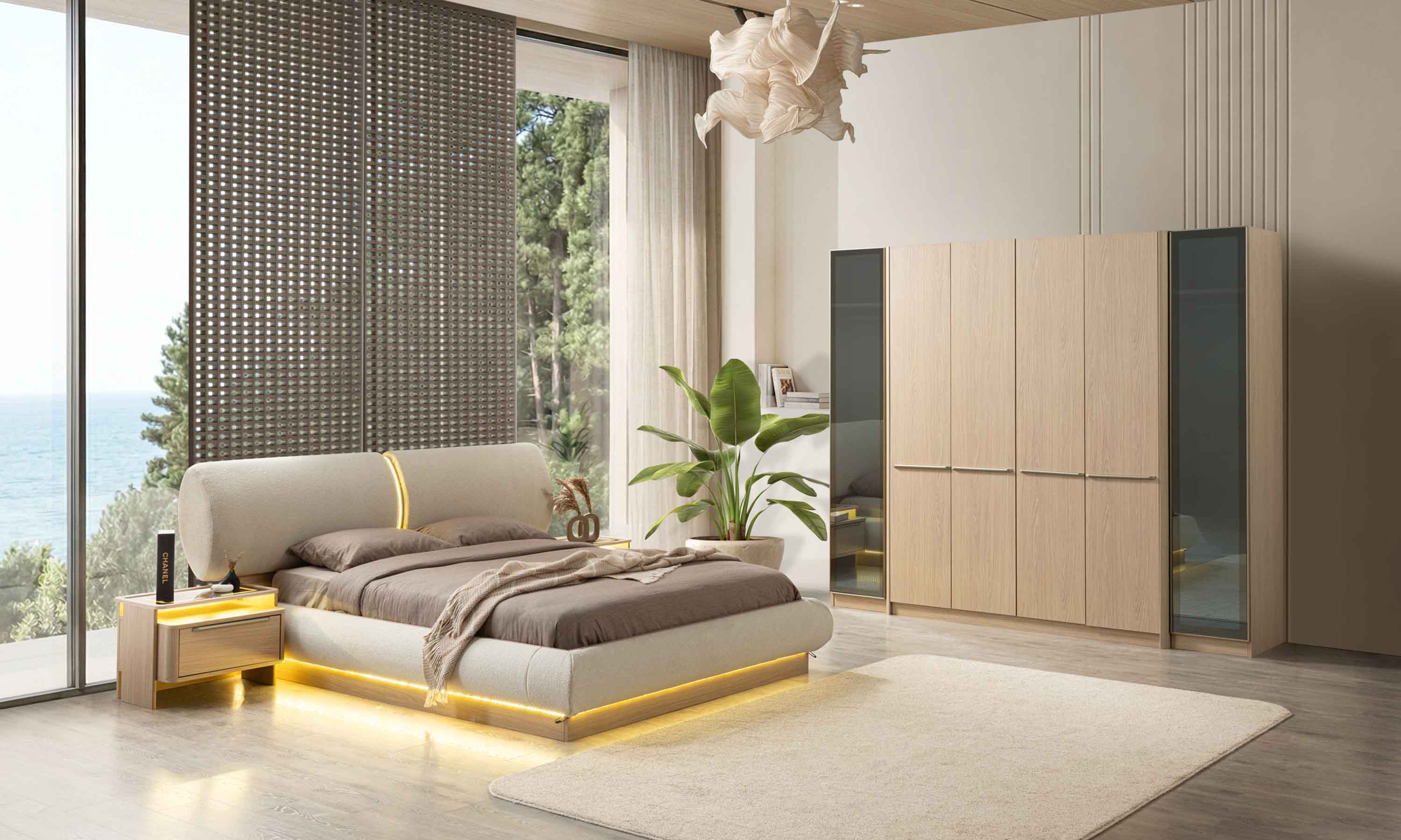 Loft Meşe Yatak Odası