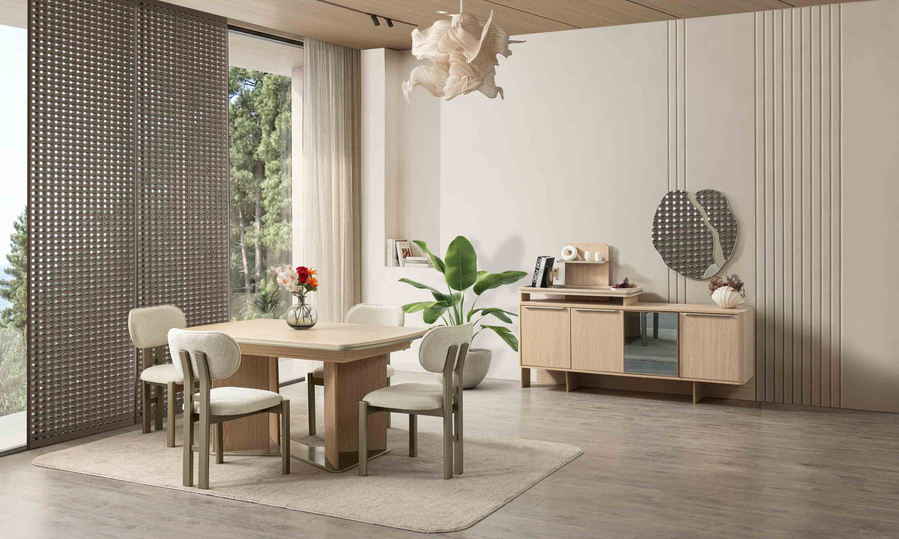 Loft Meşe Yemek Odası